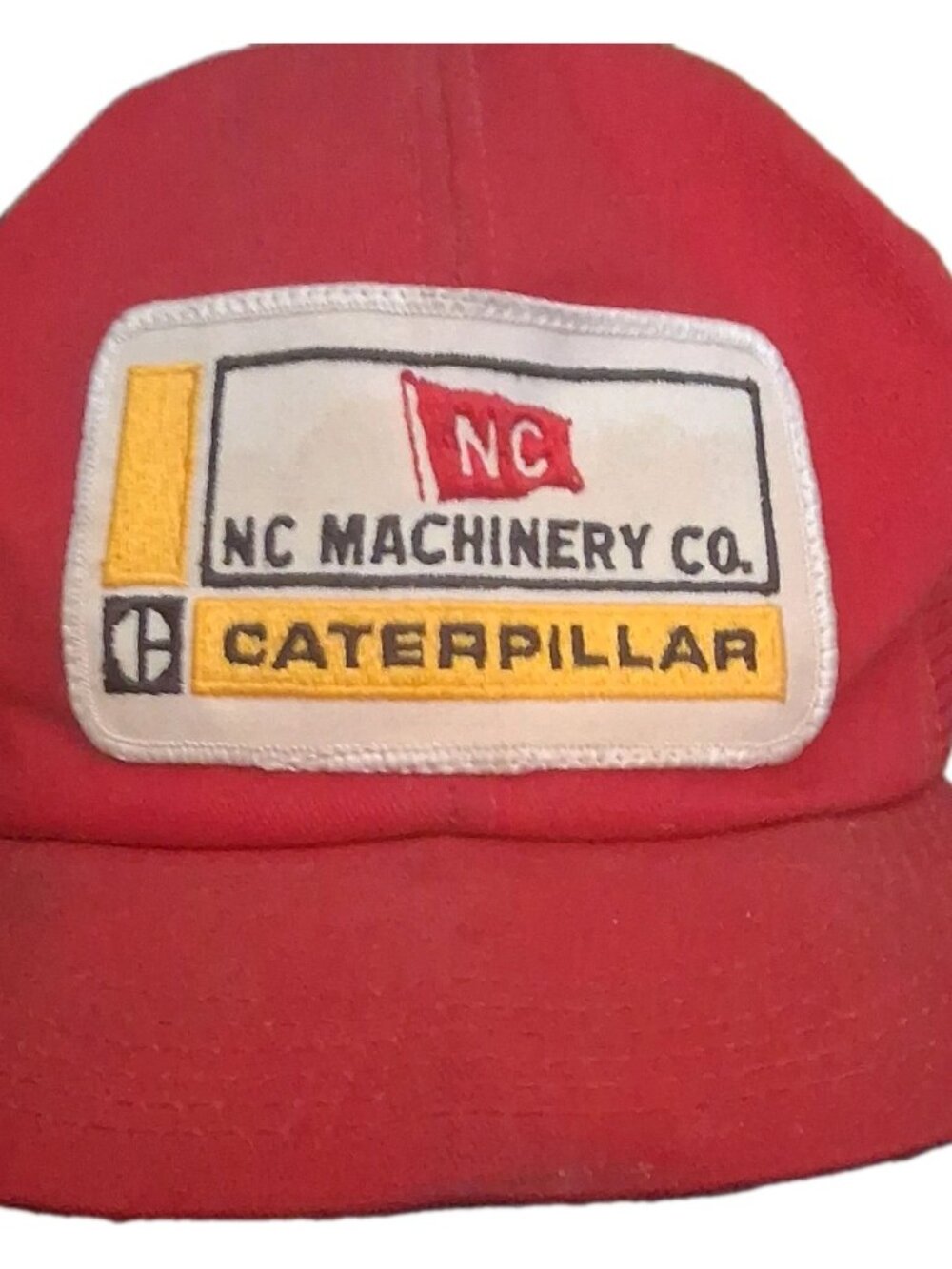 Vintage K-Brand Caterpillar CAT Patch Mesh Snapback Trucker Hat Red USA